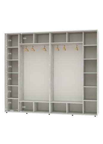 Шкаф-купе четырехдверный 320*60*250 Сосна Натти 2 Зеркала с пескоструйным рисунком/2 Зеркала Алекса (360477333)