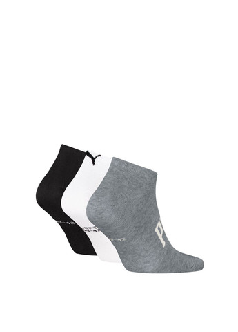 Серые носки logo sneaker socks unisex (3-pack) Puma однотонные (321662260)