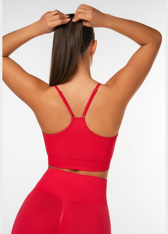 Топ для фітнесу та йоги з пуш-ап ефектом червоного кольору, розмір L Trends (330756924)