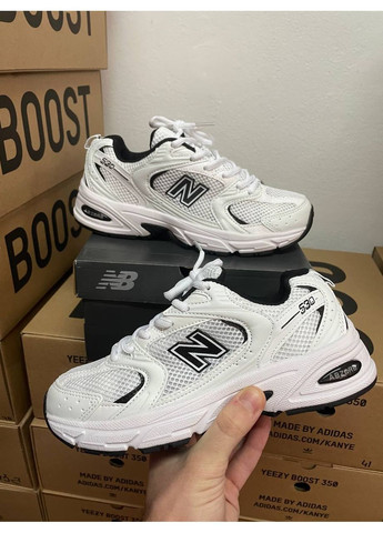 КРОССОВКИ ЖЕНСКИЕ NEW BALANCE 530 WHITE BLACK V2 НЬЮ БЕЛАНС 530 No Brand чёрные демисезоны (368869619)