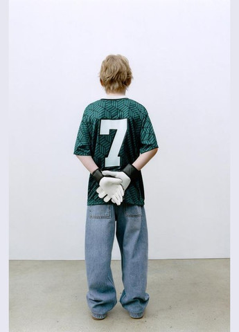 Зеленая подростковая футболка для мальчика 7099/605 зеленый Zara