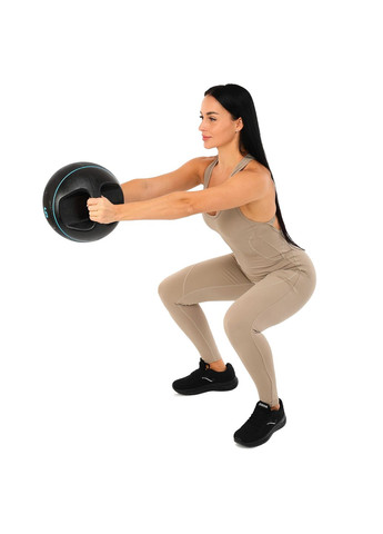 Медбол м'яч медичний дворучний з хватами Medicine Ball Чорний (вага 6 кг) LP8111-6 LiveUp (367617740)