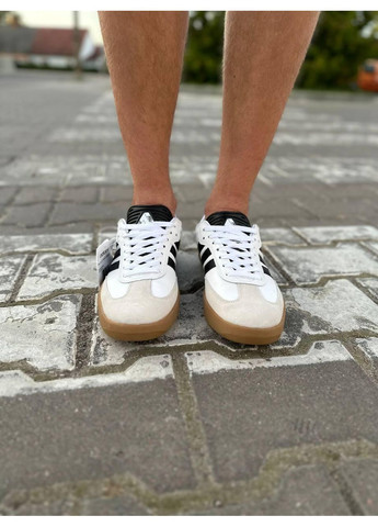 Черные демисезонные кроссовки мужские adidas puig samba palace white black адидас No Brand