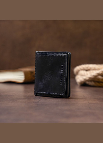 Вертикальне глянсове портмоне з накладною монетницьою 11332 Синє Grande Pelle (331907196)