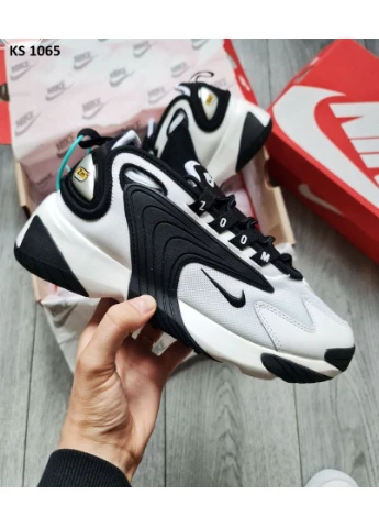 КРОССОВКИ ЖЕНСКИЕ NIKE AIR ZOOM 2K WHITE BLACK НАЙК АИР ЗУМ 2К No Brand чёрные демисезоны (368887702)