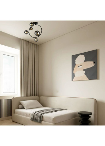 Чорна люстра "Bubbles" на 5 ламп (918-LP267-5 BK+BK) No Brand (370072536)