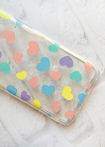 Прозорий чохол для Xiaomi Redmi Note 10 Pro/10 Pro Max:: Різнокольорові сердечка (принт 335) Creative (360700775)