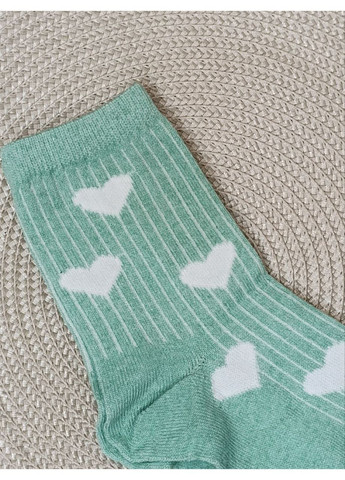 М'ятні шкарпетки жіночі, україна, високі, з серцями, демісезонні, розмір 36-41 MiLeSKoV сердечка (370693597)