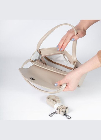 Сумка женская Кросс боди функциональная бежевая из экокожи NIUNIU (340239667)