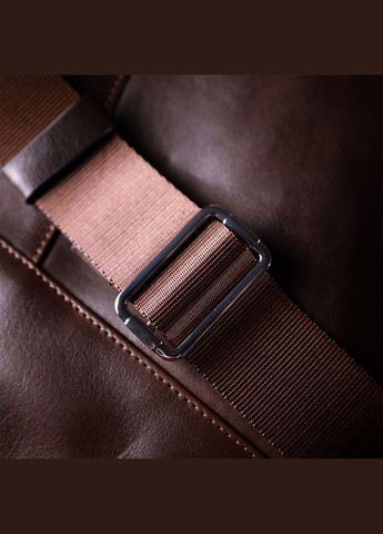 Сумка чоловіча через плече шкіряна слінг 11669 Коричнева Grande Pelle (302008123)