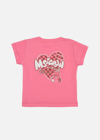 Рожева літня футболка з коротким рукавом для дівчинки колір рожевий cb-00274854 Yuki