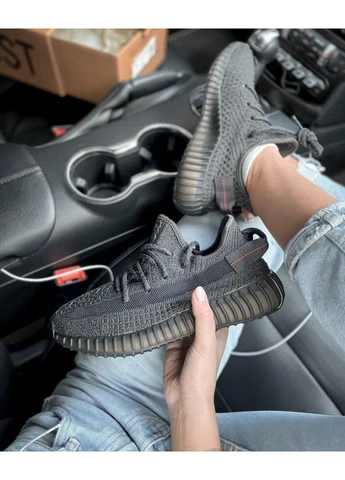 Чорні літні кросівки adidas yeezy boost 350 v2 black static адідас ізі буст No Brand