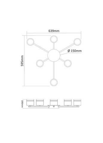 Светильник накладной под лампу 6xGX53 Белый (VL-SPF21B-WP) Videx (367166758)