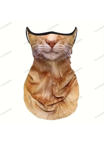 Реалістична маска Рижий Кіт із 3D-друком,балаклава повнолицева з мікрофібри,прикол No Brand (368695228)