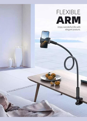 Гнучкий тримач для телефона з прищіпкою IVY III 95 см Flexible Mobile Holder Black VHG (334305015)