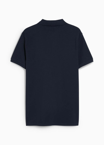 Темно-синяя футболка-поло из хлопка для мужчин C&A однотонная