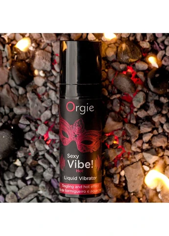 Жидкий вибратор Sexy Vibe! Hot, 15 мл, согревающий, очень мощный, со вкусом клубники Orgie (401284385)
