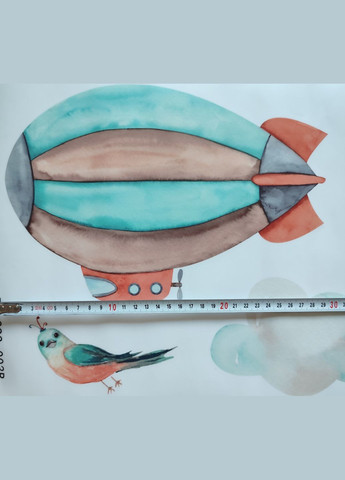 Наклейка на стіну Літак дирижабль гелікоптер куля (листа 60 х 90 см) Б418-14 No Brand (302242603)