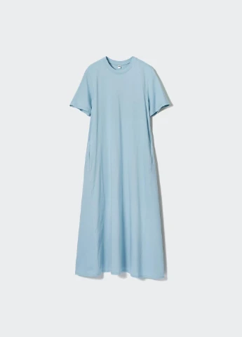 Світло-бірюзова сукня cotton (455692) Uniqlo