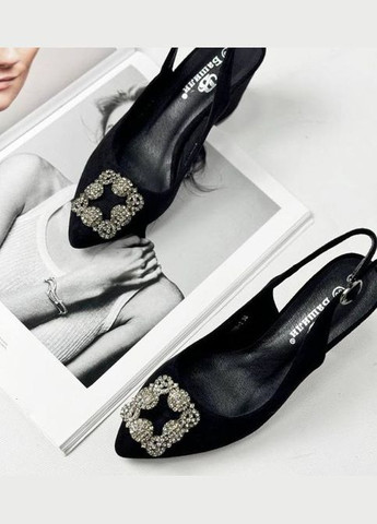 Bashili Жіночі замшеві туфлі на підборах 1459 Чорні чорний з штучна замша, — демісезон (333655342)