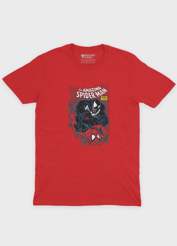 Красная демисезонная футболка для мальчика с принтом супергероя - человек-паук (ts001-1-sre-006-014-052-b) Modno