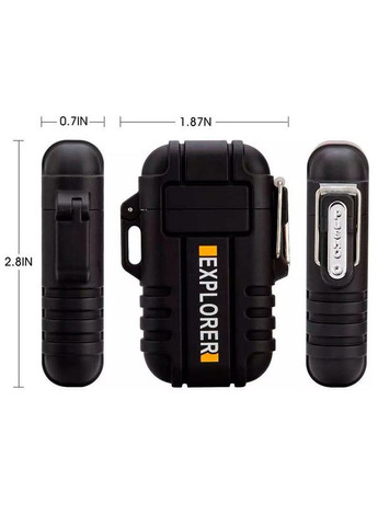 Електроімпульсна запальничка EXPLORER USB з подвійною дугою у подарунковій упаковці Black Dom (293275153)