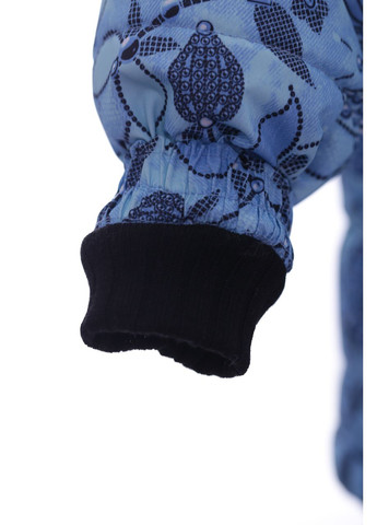 Голубой зимний комбинезон для девочки на холлофайбере с принтом у цветки стелла голубой см. (44308) BABYKROHA