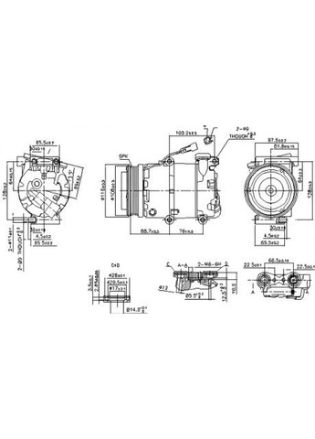 Компресор кондиціонера FORD FOCUS C-MAX (CAP) (03-) 1.6 I 16V|FORD FOCUS C-MAX (CAP) (03-) 1.8 I 16V|FOR 89234-ua Nissens (366189963)