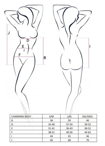 Сексуальне Боді Erotic Line CHARMING BODY Чорне Passion чорний поліамід, еластан