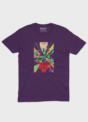 Фиолетовая демисезонная футболка для девочки с принтом супергероя - человек-паук (ts001-1-dby-006-014-022-g) Modno