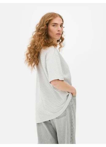 Футболка basic,молочний в смужку, Primark - (392303001)