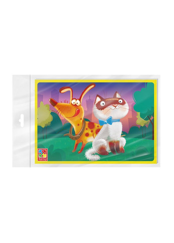 Гра розвиваюча м'які пазли А5. Котик та песик. VT1104-20 Vladi toys (365771992)