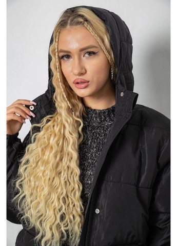 Чорна демісезонна куртка жіноча демісезонна з поясом Ager 207R2023