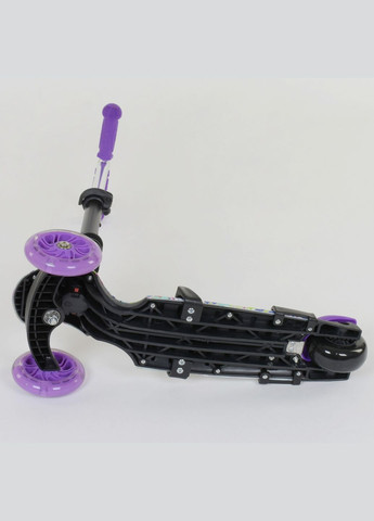 Детский самокат 5 в 1 68995. Абстракция, PU колёса, с подсветкой колёс. Фиолетовый Best Scooter (279928559)