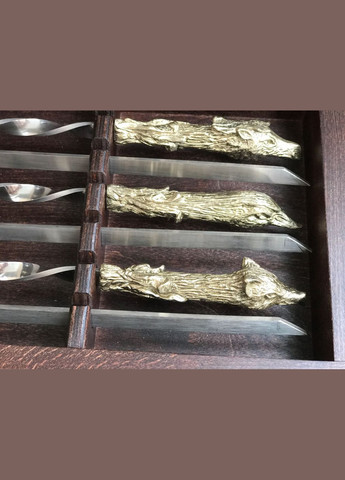 Набор шампуров с бронзовым рюмками Люкс 12 предметов 47330057 NB Art (346532131)