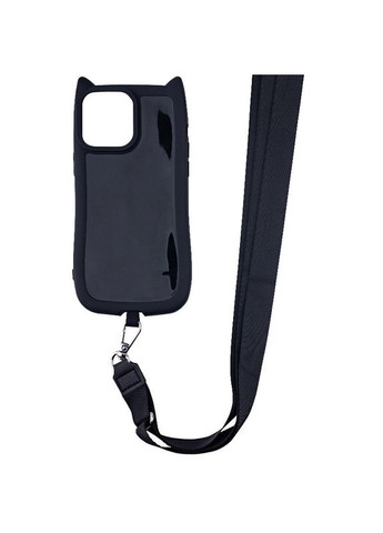 Чехол со шнурком Cat with straps для iPhone 16 Pro (6.3") Black Getman (330578848)