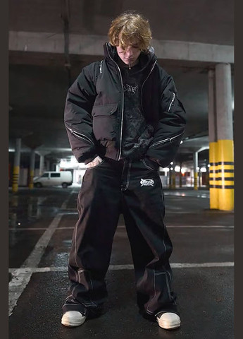 Черные демисезонные брюки OGONPUSHKA