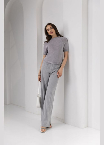 Сірий демісезонний жіночий джемпер з коротким рукавом (2758) Triko Bakh