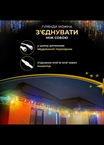 Уличная гирлянда бахрома 20 (м) 390 led светодиодов наружная мультиколор белый провод Garlando (315636181)