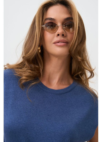 Синее повседневный женское платье удлиненное прямого силуэта (2869) Triko Bakh