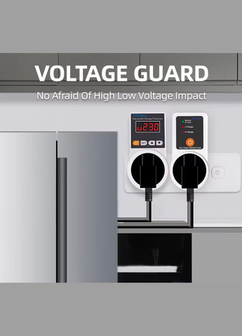 Захисне реле напруги 220В в розетку з екраном Taxnele No Brand (299669662)