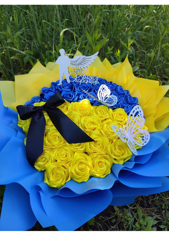 Букет троянд зі стрічок у горщику No Brand (368672316)