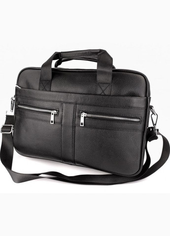 Мужская сумка для ноутбука и документов из натуральной черной кожи с тыльным карманом Tiding Bag (298570517)