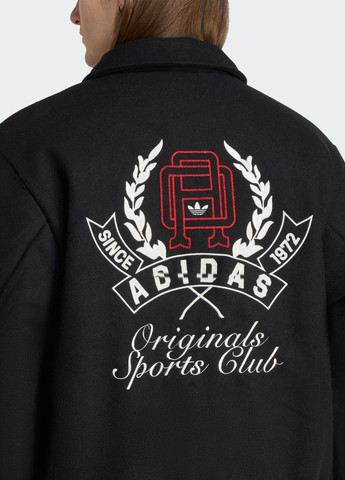 Чорна демісезонна двостороння куртка collegiate sport adidas
