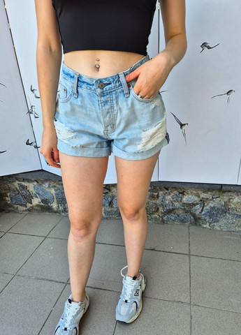 Шорты женские рваные джинсовые Abercrombie&Fitch No Brand (369444062)