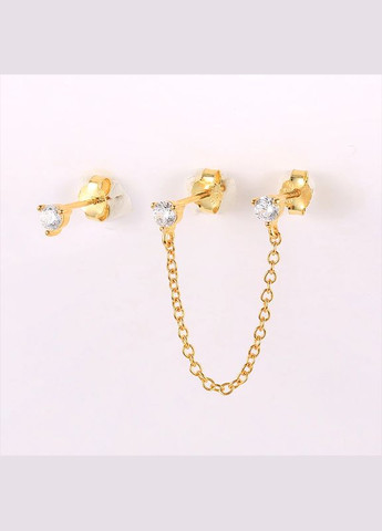 Серебряные серьги в позолоте No Brand (331166403)