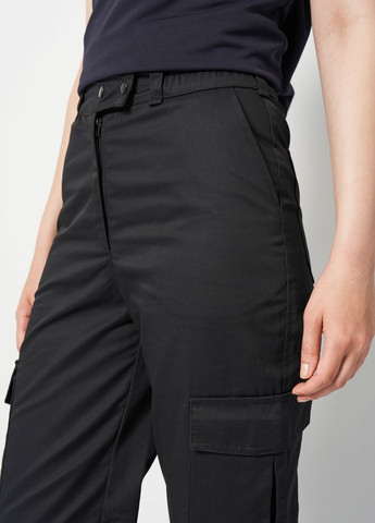 Женские брюки карго черные с завязками UKM (361260041)