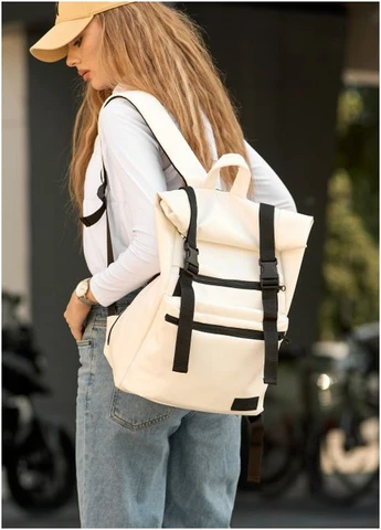 Рюкзак ролл жіночий RollTop Zard білий 41х30x16см Sambag (399207847)
