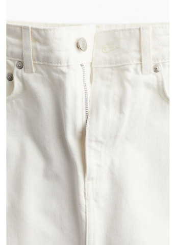 Белая кэжуал однотонная джинсовая юбка макси H&M