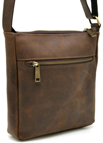 Сумка планшет через плече чоловіча з натуральної шкіри маленька Коричневий 37733 TARWA (355245426)